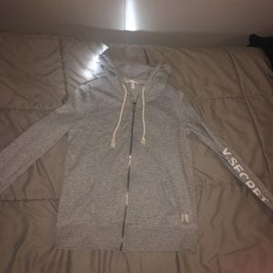 Grey Victoria's Secret zip up sweater